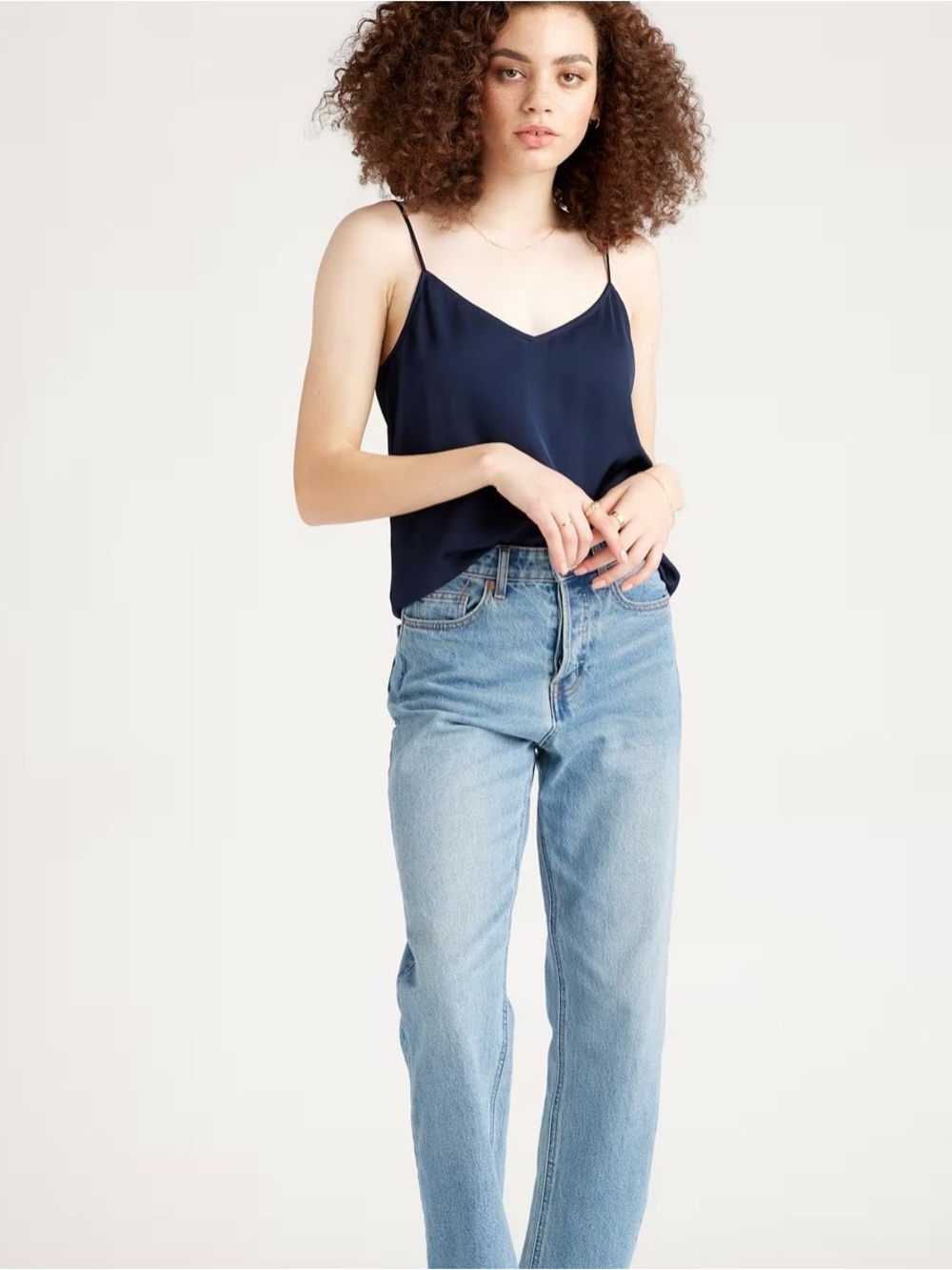 Quince silk stretch tank xs